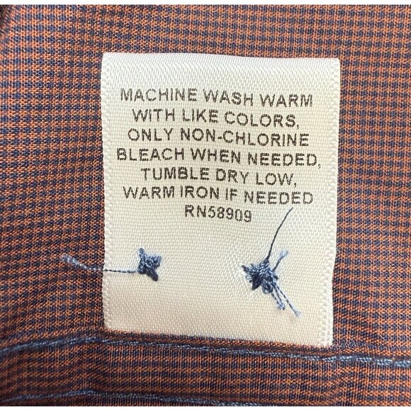 ROWM Men's Long Sleeve Shirt Cotton Small Plaid Purple/Blue - Sz L NWT - Picture 13 of 14